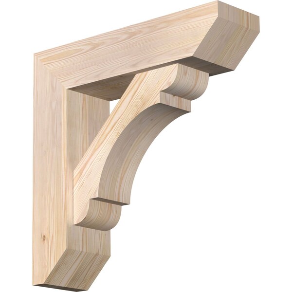 Ekena Millwork Olympic Slat Smooth Bracket w/ Offset Brace, Douglas Fir, 7 1/2"W x 28"D x 28"H BKT0806X28X28OLY06SDF - main